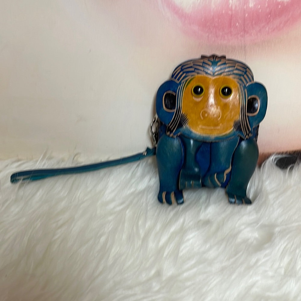 Sturdy Leather Monkey Coin Purse